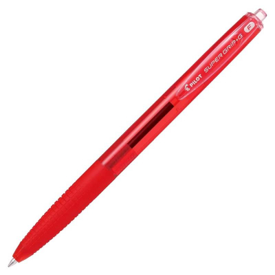 Ручка шариковая автоматическая Pilot 0.7мм SuperGrip-G с резиновой манжетой красная