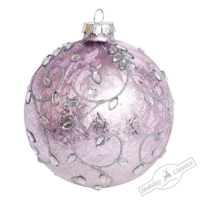 Шар 100мм сиреневый 'Капельки росы' стекло