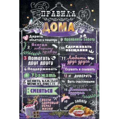 Плакат 'Правила дома' 44х30см