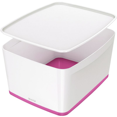 Короб для принадлежностей Leitz MyBox® 39x20x32см с крышкой бело-розовый