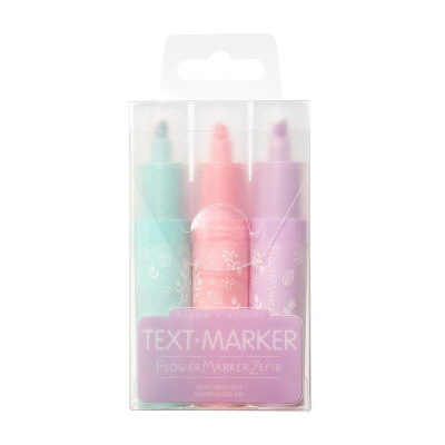 Текст-маркеры BrunoVisconti® 'Flower Marker Zefir' 1-5.0мм  3цвета в блистере