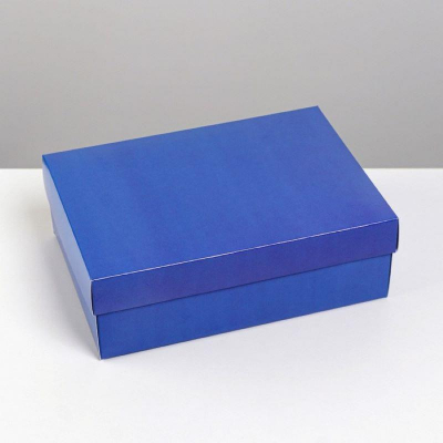 Коробка подарочная прямоугольная 21х15х 7см 'Синяя' складная