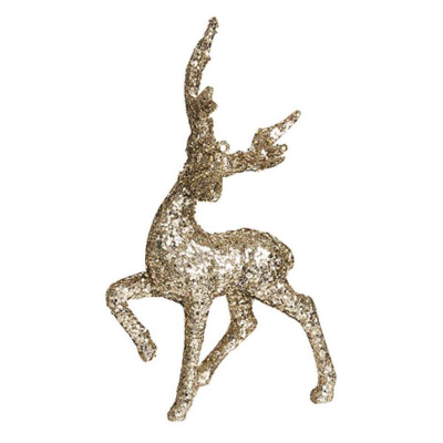 Олень 8х14см искристый шампань стекло