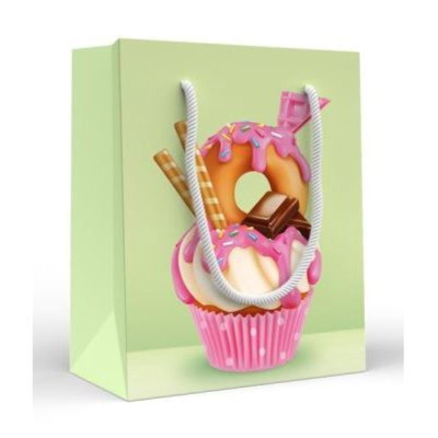 Пакет подарочный 11х13см ламинированный 'Кексы'