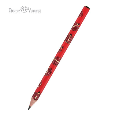 Карандаш BrunoVisconti® 'HappyGraphix' Jumbo 4B трехгранный корпус 'Fresh & fruity. Гранат'