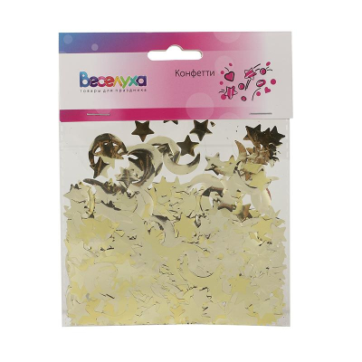 Конфетти Веселуха звезды и полумесяц фольга золото&nbsp;&nbsp;10г