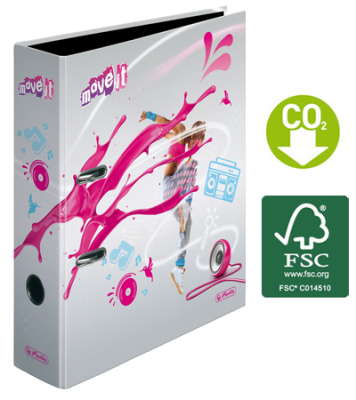 Папка файл A4  80мм Herlitz Move it Pink 