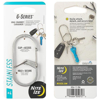 Карабин стальной Nite Ize G-Series™ Dual Chamber Carabiner 4 серебристый