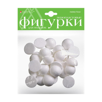 Заготовка для декорирования из пенопласта Hobby Time Полусфера d- 3см 30шт