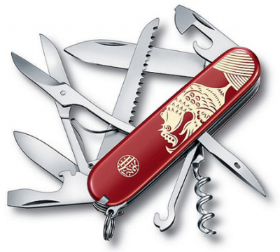 Нож  91мм Swiss Army Knives 16 функций Huntsman Limited edition 2017 Year of the Rooster красный