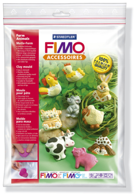 Формочки для слепков художественного качества Fimo Ceramofix Животные фермы 9 видов 5х4см