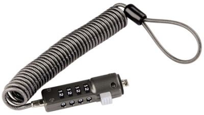 Замок для ноутбука Hama кодовый пружинный трос d-3мм антрацит