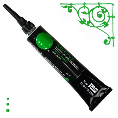 Контур акриловый по стеклу/твёрдым поверхностям Таир зеленый травяной 20мл