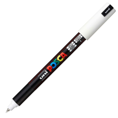 Маркер декоративный Uni Posca 0.7мм&nbsp;&nbsp;игольчатый наконечник белый (1)