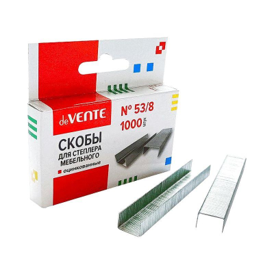 Скобы для мебельного степлера №53/ 8 deVENTE 1000шт оцинкованные