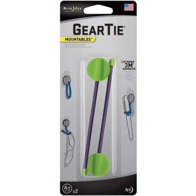 Организатор провода Nite Ize Gear Tie® Mountables 4" салатово-фиолетовый&nbsp;&nbsp;2шт