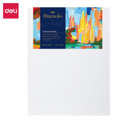 Холст на картоне прессованном Deli 'Finenolo' 18х24см 280г хлопок 100% среднее зерно акриловый грунт