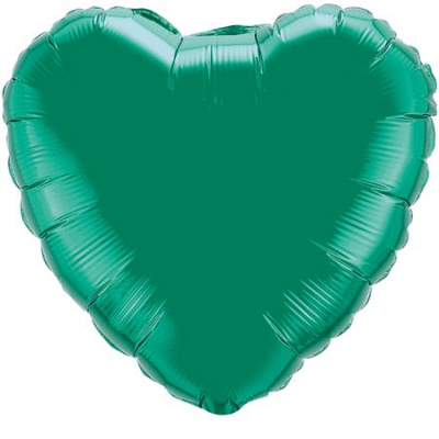 Шар воздушный фольгированный Сердце зеленый Flex Metal 48см