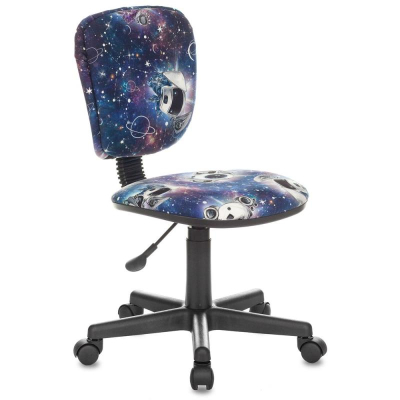 Кресло детское Бюрократ 204 ткань 'Космопузики' синее