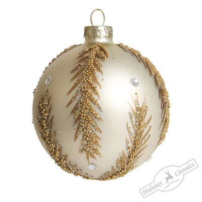 Шар  80мм серебро 'Золотые джунгли' стекло