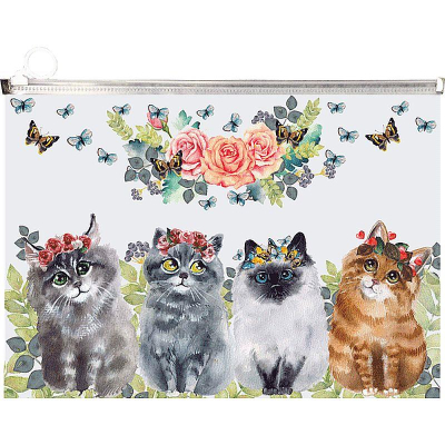 Папка-конверт на молнии A4 deVENTE с расширением до 150л пластиковая 180мкм полупрозрачная с фотопечатью 'Котики'