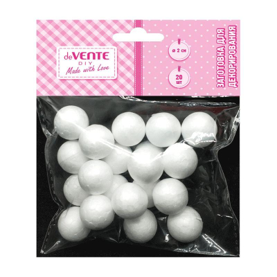 Заготовка для декорирования из пенопласта deVENTE 'Шар' d- 2см 20шт