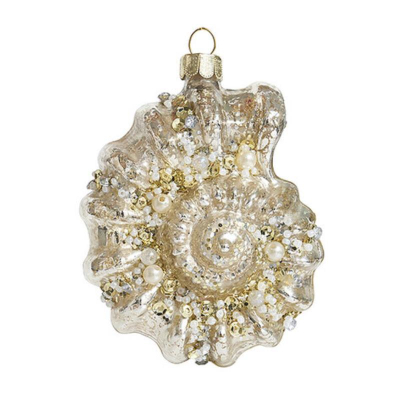 Ракушка Аммонит 7х5х9.5см серебро стекло