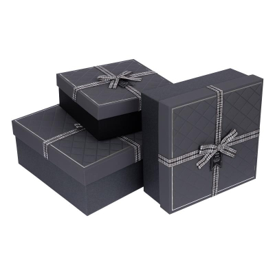 Коробка подарочная квадратная 24x24x10см Stilerra черная