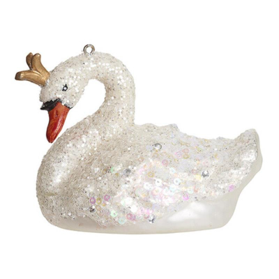 Царевна-лебедь искристая 10х6х8см стекло
