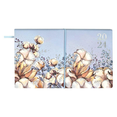 Еженедельник карманный 2024&nbsp;&nbsp;17х10см Escalada 128стр искусственная кожа Наппа 'Хлопок'