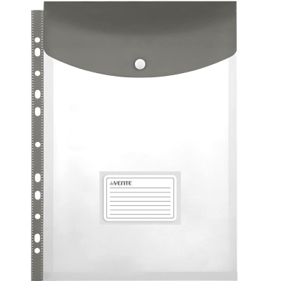 Мультифора объёмная с горизонтальным клапаном на кнопке на 180л 140мкм A4+ deVENTE с карманом для таблички глянцевая