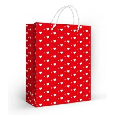 Пакет подарочный ламинированный 18х23см 'Сердечки'