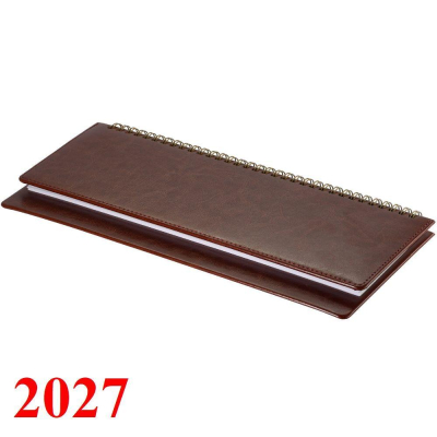 Планинг&nbsp;&nbsp;2027&nbsp;&nbsp;30х13см BrunoVisconti® 'Sidney Nebraska' 128стр на гребне искусственная кожа коричневый