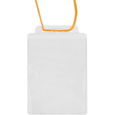 Держатель для бэйджа/ID-карты вертикальный&nbsp;&nbsp;75х110мм Attache на желтом шнурке 90см
