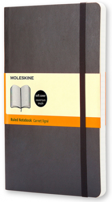 Записная книжка A6  96л линейка Moleskine® Classic Soft Pocket мягкая обложка на резиновой застежке черная