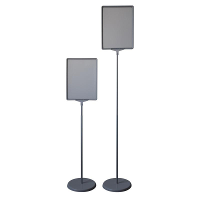Держатель для таблички напольный 297х210мм h- 40- 65см ProMega Office телескопический пластик/сталь серый
