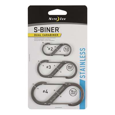 Карабин стальной Nite Ize S-Biner® набор 2 3 4 серебристый