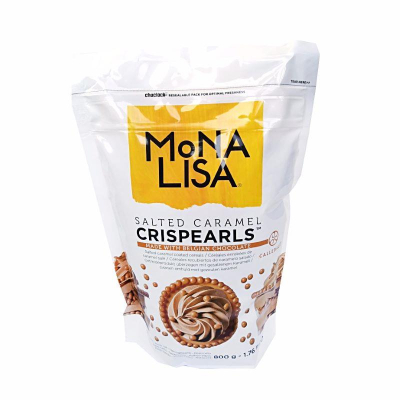 Декор бисквитный Monalisa Crispearls печенье в шоколаде со вкусом подсоленной карамели 100г