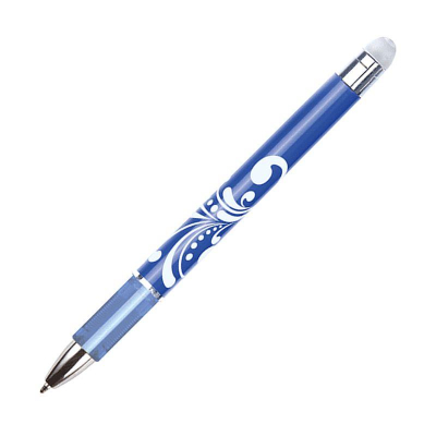 Ручка гелевая стираемая deVENTE 0.7мм 'Орнамент' с резиновой манжетой синяя