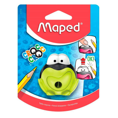 Точилка 1 диаметр Maped Croc Croc Signal с контейнером цвета ассорти в блистере