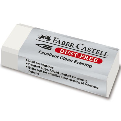 Ластик пластиковый для карандаша Faber-Castell Dust-Free 62х22х12мм белый