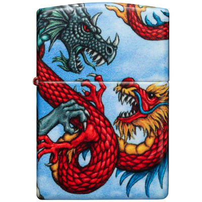 Зажигалка бензиновая Zippo Classic 'Dragon' с покрытием White Matte