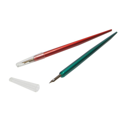 Ручка-держатель пера для каллиграфии и черчения Cretacolor + перо красный/зеленый корпус ассорти