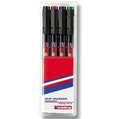 Маркеры OHP-CD Edding круглые 0.3мм 4цв в блистере