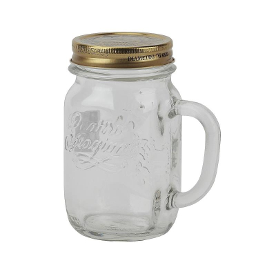 Банка стеклянная для хранения и консервации&nbsp;&nbsp;415мл Bormioli Rocco Quattro Stagioni с ручкой и винтовой крышкой