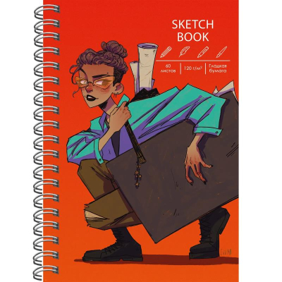 Блокнот для набросков Paper Art Sketch Book 15х20см 120г  60л на гребне твердая обложка 'Дерзко'