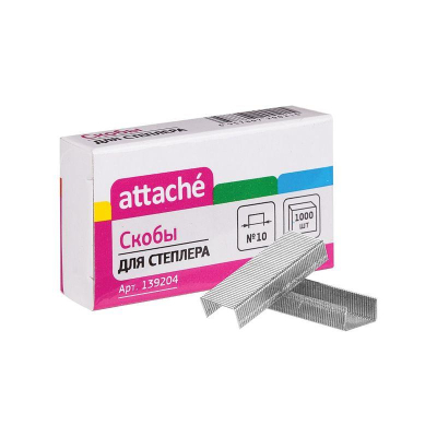 Скобы №10/4  1000шт Attache