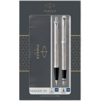 Набор ручка перьевая +шариковая Parker IM Stainless Steel CT