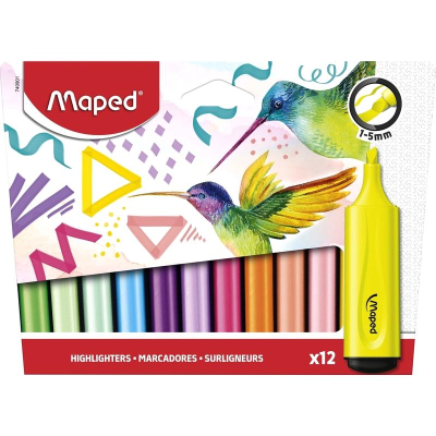 Текст-маркеры Maped Fluo Peps 'Classic&Pastel'  1-5.0мм 12цв в блистере