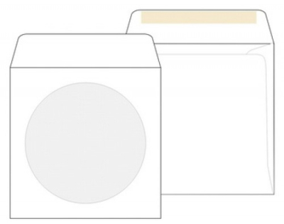 Конверт для CD 125х125мм бумажный с прозрачным окном декстрин Packpost&nbsp;&nbsp;25шт